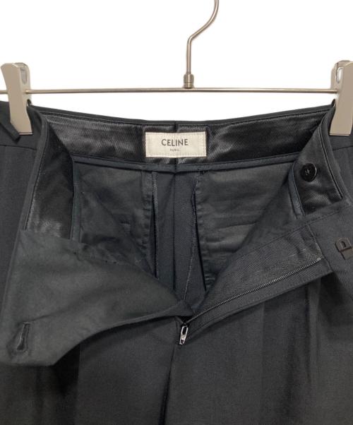 CELINE（セリーヌ）CELINE (セリーヌ) マーガレット ウール ワイドスラックスパンツ ブラック サイズ:36の古着・服飾アイテム