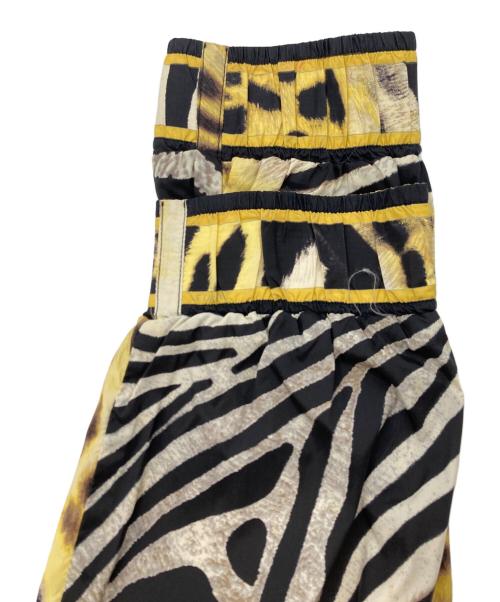 LEONARD paris fuchsia（レオナールパリフューシャ）LEONARD paris fuchsia (レオナールパリフューシャ) アニマルプリントナイロンコート グレー×イエロー サイズ:42の古着・服飾アイテム