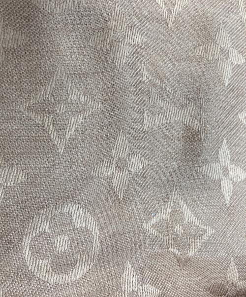 LOUIS VUITTON（ルイ ヴィトン）LOUIS VUITTON (ルイ ヴィトン) シルク混モノグラム柄マフラー ベージュの古着・服飾アイテム