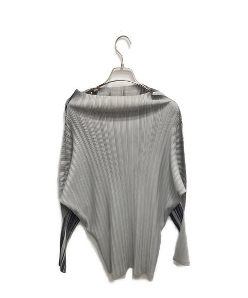 PLEATS PLEASE（プリーツプリーズ）PLEATS PLEASE (プリーツプリーズ) 総柄プリーツカットソー ブラック×グレー サイズ:3の古着・服飾アイテム