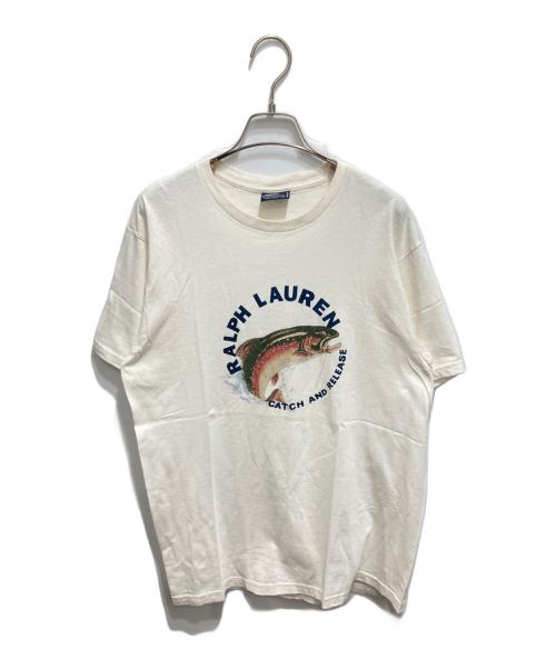 POLO RALPH LAUREN（ポロ・ラルフローレン）POLO RALPH LAUREN (ポロ・ラルフローレン) フィッシングプリントTシャツ ホワイト サイズ:Ｓの古着・服飾アイテム