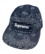 SUPREMEシュプリーム）の古着「【25SS】Bandana Jacquard Denim Camp Cap」｜インディゴ