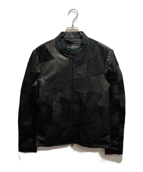 JUVENTUS（ユヴェントス）JUVENTUS (ユヴェントス) 本革 パッチワークライダースジャケット ブラック サイズ:M 未使用品の古着・服飾アイテム
