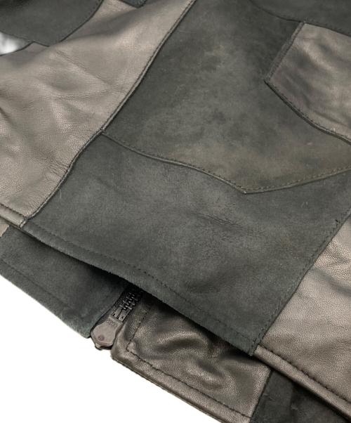 JUVENTUS（ユヴェントス）JUVENTUS (ユヴェントス) 本革 パッチワークライダースジャケット ブラック サイズ:M 未使用品の古着・服飾アイテム