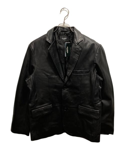 FILLMORE（フィルモア）FILLMORE (フィルモア) ボタン スリムフィットレザーテーラードジャケット ブラック サイズ:L 未使用品の古着・服飾アイテム