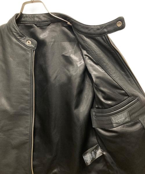 LIUGOO PLUS（リューグープラス）LIUGOO PLUS (リューグープラス) シングルレザーライダースジャケット ブラック サイズ:M 未使用品の古着・服飾アイテム