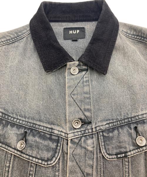 HUF（ハフ）HUF (ハフ) スカル刺繍デニムジャケット ブラック サイズ:Ｌの古着・服飾アイテム