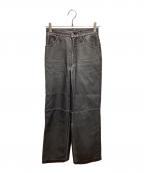 MAISON SPECIALメゾンスペシャル）の古着「Washed Vegan Leather Wide Straight Pants」｜ブラック