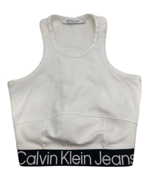 Calvin Klein Jeans（カルバンクラインジーンズ）Calvin Klein Jeans (カルバンクラインジーンズ) 2IN1 VELVET HOODIE BLACK ホワイト サイズ:Sの古着・服飾アイテム