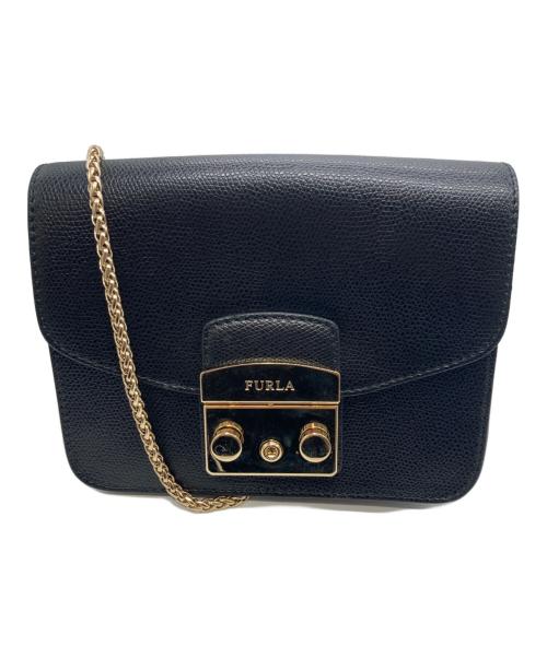 FURLA（フルラ）FURLA (フルラ) メトロポリタンチェーンショルダーバッグ ブラックの古着・服飾アイテム