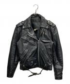 USEDユーズド）の古着「ダブルライダースジャケット」｜ブラック