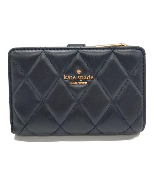 Kate Spade（ケイトスペード）Kate Spade (ケイトスペード) キルティング2つ折り財布 ブラックの古着・服飾アイテム