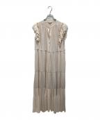 COCODEALココディール）の古着「プリーツティアードフリルワンピース」｜ベージュ