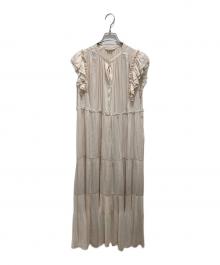 COCODEAL（ココディール）の古着「プリーツティアードフリルワンピース」｜ベージュ