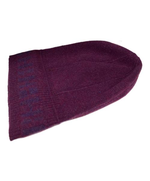 HERMES（エルメス）HERMES (エルメス) リピートHロゴカシミアニット帽 パープルの古着・服飾アイテム