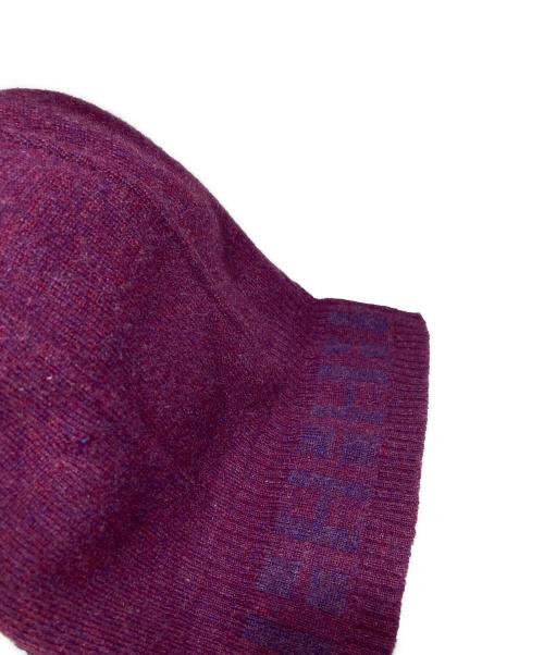 HERMES（エルメス）HERMES (エルメス) リピートHロゴカシミアニット帽 パープルの古着・服飾アイテム