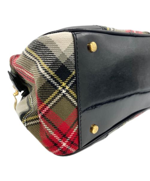 Vivienne Westwood（ヴィヴィアンウエストウッド）Vivienne Westwood (ヴィヴィアンウエストウッド) チェックミニハンドバッグ ベージュ×ブラックの古着・服飾アイテム