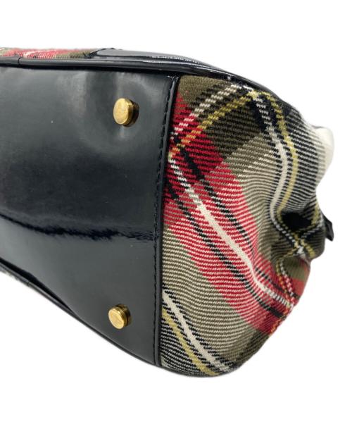 Vivienne Westwood（ヴィヴィアンウエストウッド）Vivienne Westwood (ヴィヴィアンウエストウッド) チェックミニハンドバッグ ベージュ×ブラックの古着・服飾アイテム