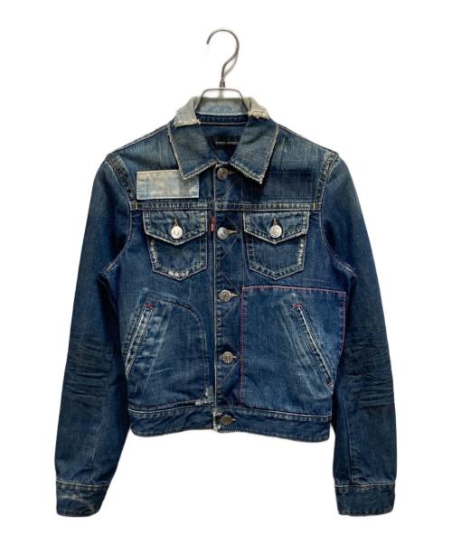 DSQUARED2（ディースクエアード）DSQUARED2 (ディースクエアード) 加工デニムジャケット インディゴ サイズ:44の古着・服飾アイテム
