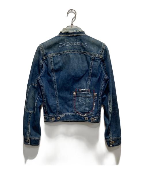 DSQUARED2（ディースクエアード）DSQUARED2 (ディースクエアード) 加工デニムジャケット インディゴ サイズ:44の古着・服飾アイテム