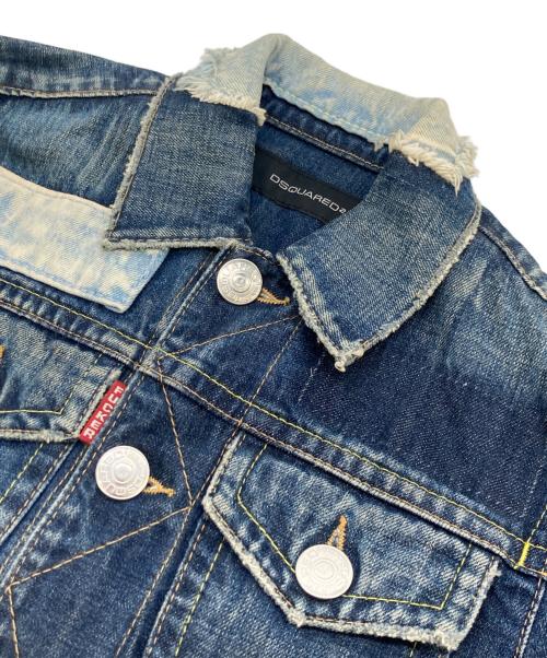 DSQUARED2（ディースクエアード）DSQUARED2 (ディースクエアード) 加工デニムジャケット インディゴ サイズ:44の古着・服飾アイテム