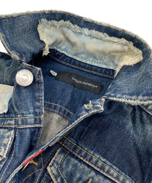 DSQUARED2（ディースクエアード）DSQUARED2 (ディースクエアード) 加工デニムジャケット インディゴ サイズ:44の古着・服飾アイテム