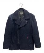 Schott×stussyショット×ステューシー）の古着「ダブルライダース風 Ｐコート」｜ネイビー