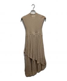 anuans（アニュアンス）の古着「アシメティアード透かし編みニットワンピース」｜ブラウン