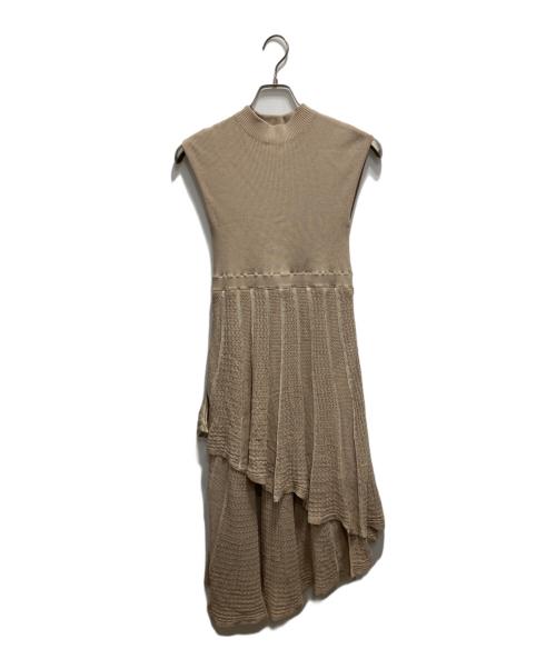 anuans（アニュアンス）anuans (アニュアンス) アシメティアード透かし編みニットワンピース ブラウン サイズ:Fの古着・服飾アイテム