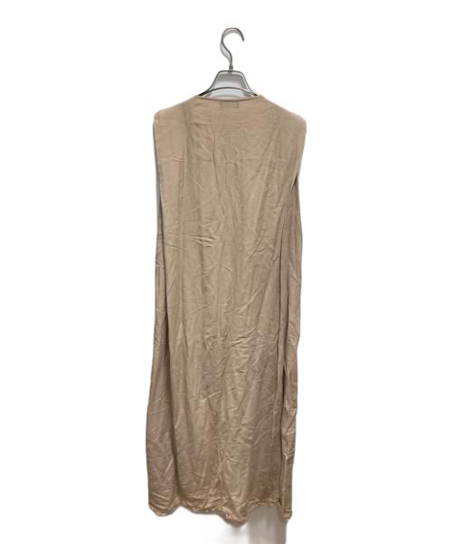 anuans（アニュアンス）anuans (アニュアンス) リネン混ピンタックフリンジワンピース ベージュ サイズ:FREEの古着・服飾アイテム