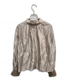 anuans（アニュアンス）の古着「シースルーギャザーネックブラウスj」｜ベージュ