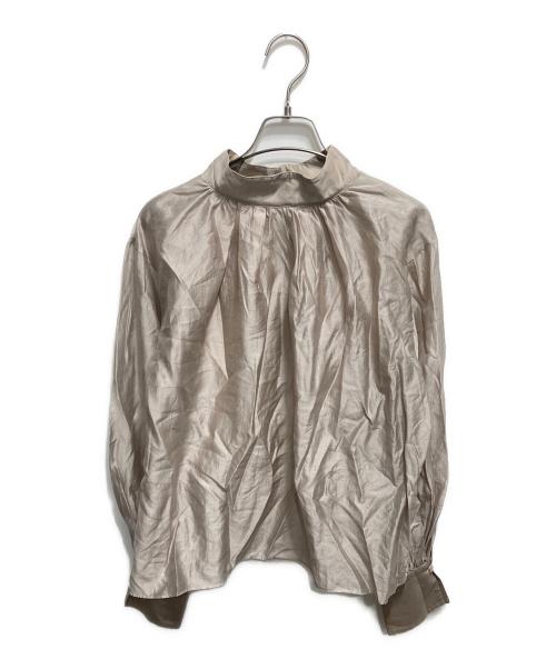 anuans（アニュアンス）anuans (アニュアンス) シースルーギャザーネックブラウスj ベージュ サイズ:FREEの古着・服飾アイテム