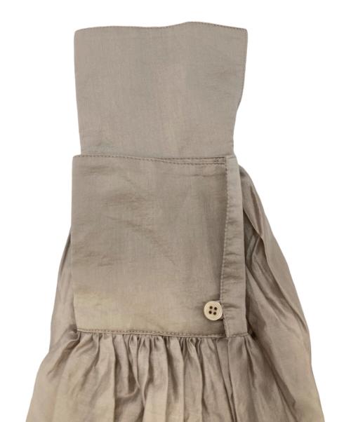 anuans（アニュアンス）anuans (アニュアンス) シースルーギャザーネックブラウスj ベージュ サイズ:FREEの古着・服飾アイテム