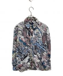 Paul Smith JEANS（ポールスミス ジーンズ）の古着「アニマル総柄長袖シャツ」｜ブルー×ホワイト