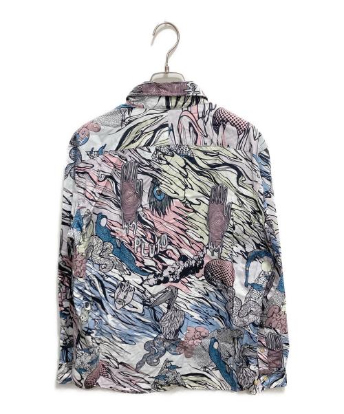 Paul Smith JEANS（ポールスミス ジーンズ）Paul Smith JEANS (ポールスミス ジーンズ) アニマル総柄長袖シャツ ブルー×ホワイト サイズ:Ｌの古着・服飾アイテム