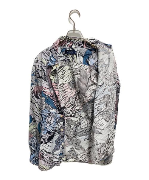 Paul Smith JEANS（ポールスミス ジーンズ）Paul Smith JEANS (ポールスミス ジーンズ) アニマル総柄長袖シャツ ブルー×ホワイト サイズ:Ｌの古着・服飾アイテム