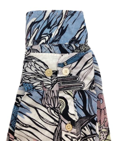 Paul Smith JEANS（ポールスミス ジーンズ）Paul Smith JEANS (ポールスミス ジーンズ) アニマル総柄長袖シャツ ブルー×ホワイト サイズ:Ｌの古着・服飾アイテム