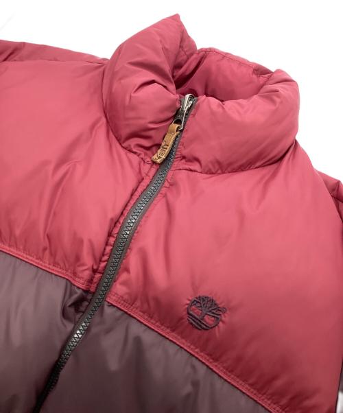 Timberland（ティンバーランド）Timberland (ティンバーランド) 刺繍ロゴリバーシブルダウンジャケット レッド サイズ:XLの古着・服飾アイテム