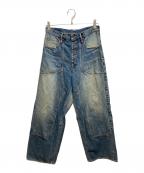 SUGARHILL×UNUSEDシュガーヒル×アンユーズド）の古着「FADED DOUBLE KNEE DENIM PANTS PRODUCTED BY UNUSED」｜インディゴ