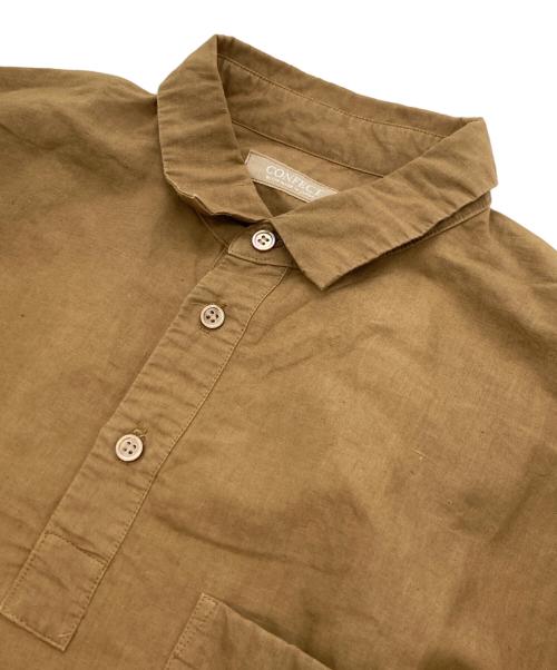 confect（コンフェクト）CONFECT (コンフェクト) リネンコットンSSシャツ ベージュ サイズ:Lの古着・服飾アイテム