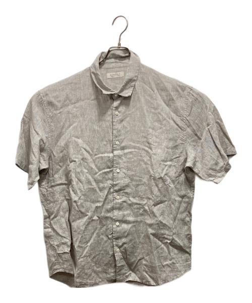 confect（コンフェクト）CONFECT (コンフェクト) ハードマンズリネン ワイド半袖シャツ ライトグレー サイズ:Lの古着・服飾アイテム