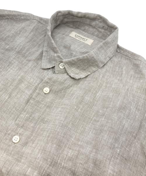 confect（コンフェクト）CONFECT (コンフェクト) ハードマンズリネン ワイド半袖シャツ ライトグレー サイズ:Lの古着・服飾アイテム