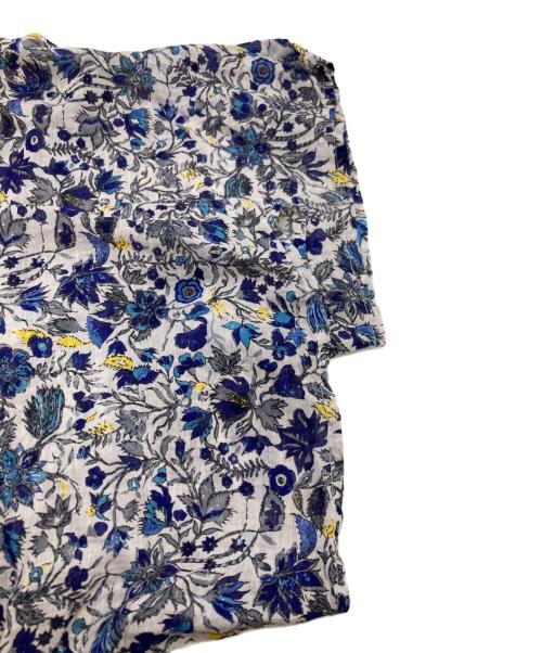 NOMBRE IMPAIR（ノンブルアンペール）NOMBRE IMPAIR (ノンブルアンペール) レトロフラワープリント 5分袖 ワンピース ブルー サイズ:Fの古着・服飾アイテム