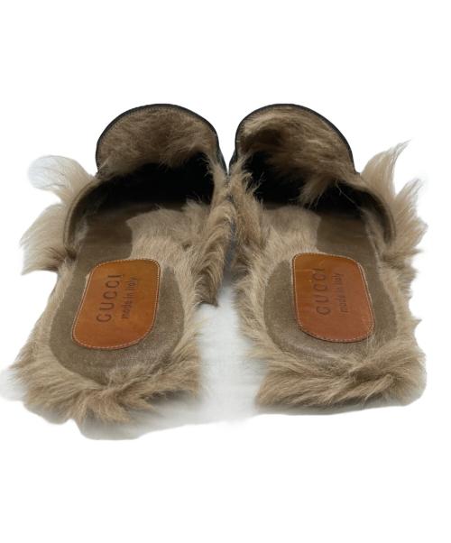 GUCCI（グッチ）GUCCI (グッチ) プリンスタウン スネーク ホースビット ファー ローファー ブラック サイズ:不明の古着・服飾アイテム