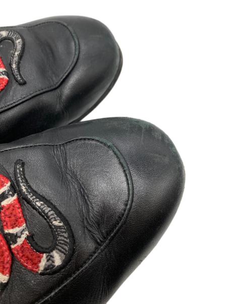 GUCCI（グッチ）GUCCI (グッチ) プリンスタウン スネーク ホースビット ファー ローファー ブラック サイズ:不明の古着・服飾アイテム
