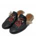 GUCCI（グッチ）の古着「プリンスタウン スネーク ホースビット ファー ローファー」｜ブラック