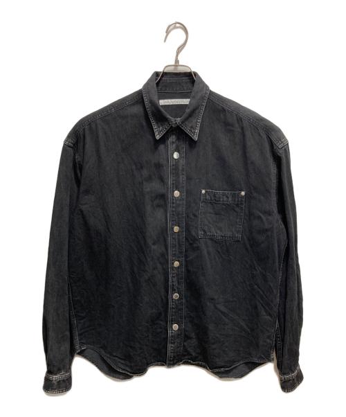 JOHN LAWRENCE SULLIVAN（ジョン ローレンス サリバン）JOHN LAWRENCE SULLIVAN (ジョン ローレンス サリバン) WASHED DENIM OVERSIZED SHIRT ブラック サイズ:48の古着・服飾アイテム