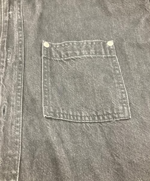 JOHN LAWRENCE SULLIVAN（ジョン ローレンス サリバン）JOHN LAWRENCE SULLIVAN (ジョン ローレンス サリバン) WASHED DENIM OVERSIZED SHIRT ブラック サイズ:48の古着・服飾アイテム