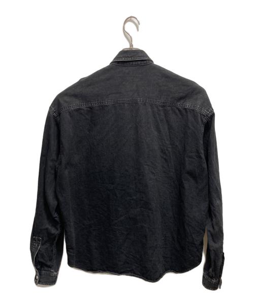 JOHN LAWRENCE SULLIVAN（ジョン ローレンス サリバン）JOHN LAWRENCE SULLIVAN (ジョン ローレンス サリバン) WASHED DENIM OVERSIZED SHIRT ブラック サイズ:48の古着・服飾アイテム