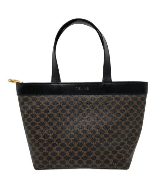 CELINE（セリーヌ）CELINE (セリーヌ) マカダム柄 舟形ハンドバッグ ブラウンの古着・服飾アイテム
